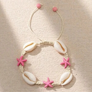 2 LEFT! Pink Starfish & Seashell Bracelet